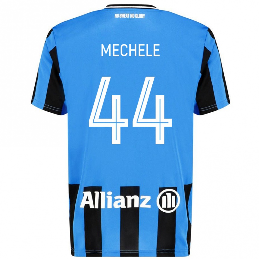 Kinder Fußball Brandon Mechele #44 Himmelblau Schwarz Heimtrikot Trikot 2024/25 T-Shirt Luxemburg