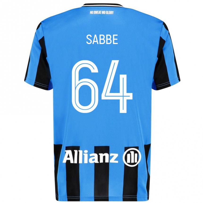 Kinder Fußball Kyriani Sabbe #64 Himmelblau Schwarz Heimtrikot Trikot 2024/25 T-Shirt Luxemburg