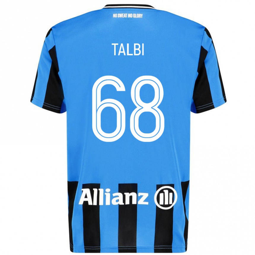 Kinder Fußball Chemsdine Talbi #68 Himmelblau Schwarz Heimtrikot Trikot 2024/25 T-Shirt Luxemburg