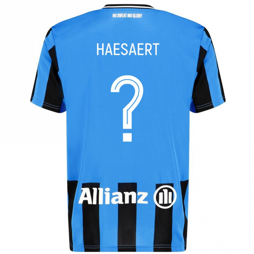 Kinder Fußball Mateo Haesaert #0 Himmelblau Schwarz Heimtrikot Trikot 2024/25 T-Shirt Luxemburg