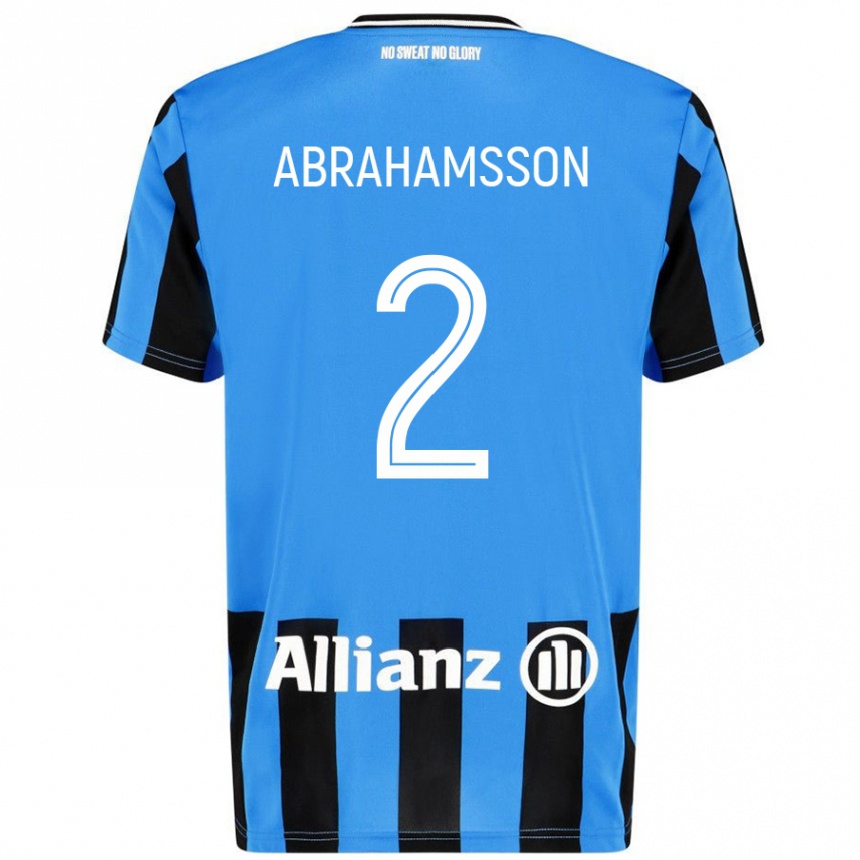 Kinder Fußball Sejde Abrahamsson #2 Himmelblau Schwarz Heimtrikot Trikot 2024/25 T-Shirt Luxemburg