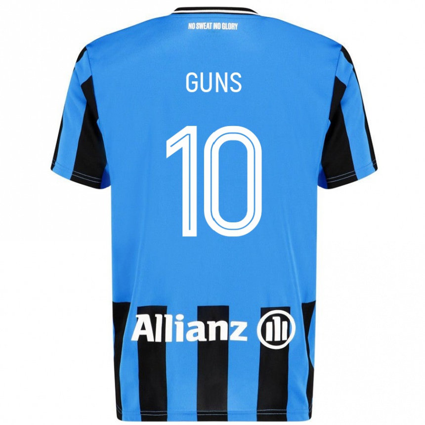 Kinder Fußball Celien Guns #10 Himmelblau Schwarz Heimtrikot Trikot 2024/25 T-Shirt Luxemburg