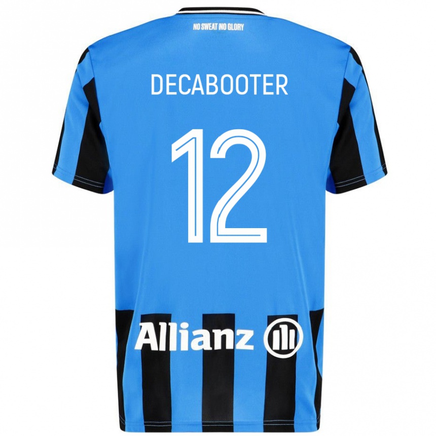 Kinder Fußball Marith Decabooter #12 Himmelblau Schwarz Heimtrikot Trikot 2024/25 T-Shirt Luxemburg