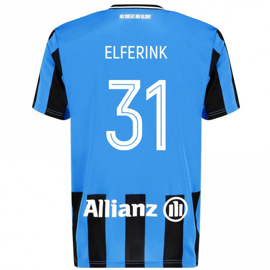 Kinder Fußball Marie Elferink #31 Himmelblau Schwarz Heimtrikot Trikot 2024/25 T-Shirt Luxemburg