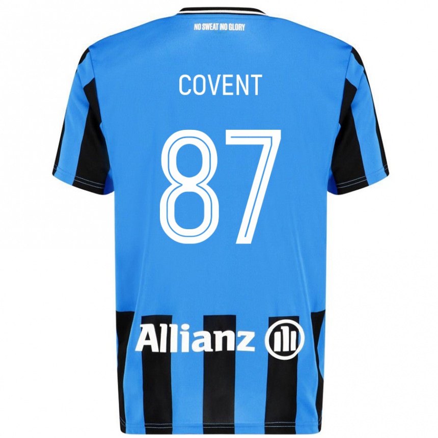 Kinder Fußball Jorijn Covent #87 Himmelblau Schwarz Heimtrikot Trikot 2024/25 T-Shirt Luxemburg