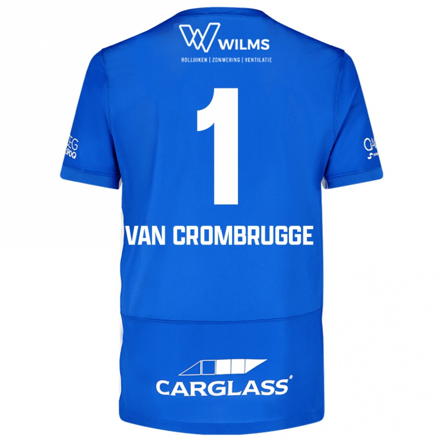 Kinder Fußball Hendrik Van Crombrugge #1 Blau Heimtrikot Trikot 2024/25 T-Shirt Luxemburg