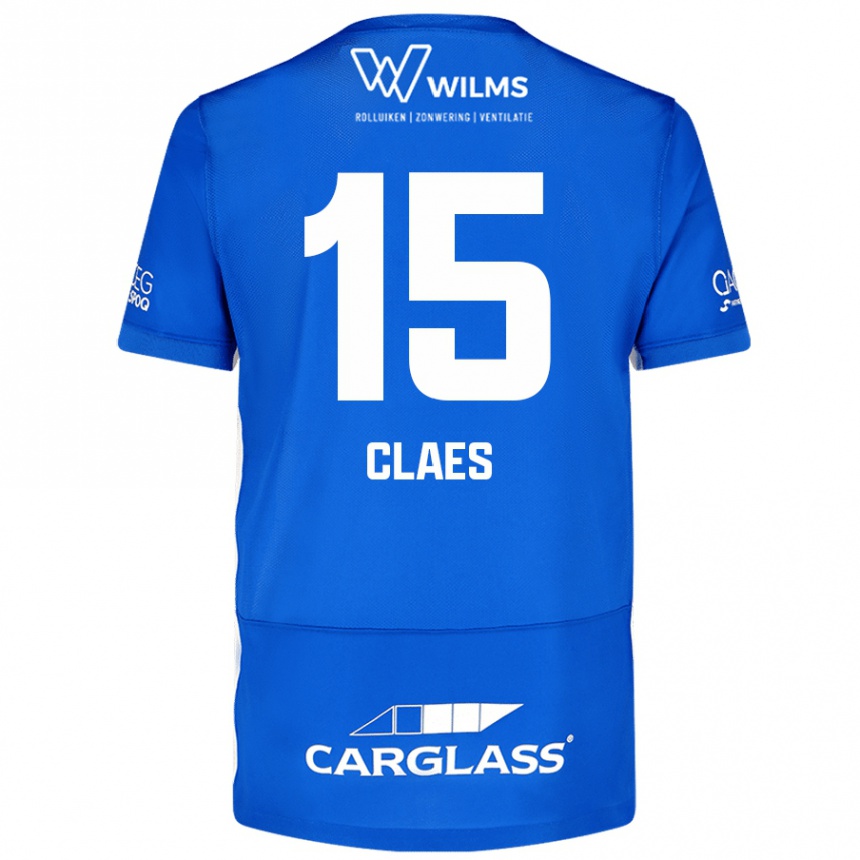 Kinder Fußball Thomas Claes #15 Blau Heimtrikot Trikot 2024/25 T-Shirt Luxemburg