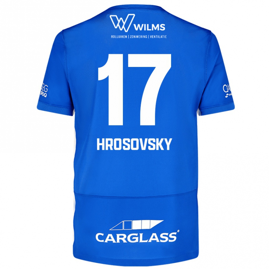 Kinder Fußball Patrik Hrosovsky #17 Blau Heimtrikot Trikot 2024/25 T-Shirt Luxemburg