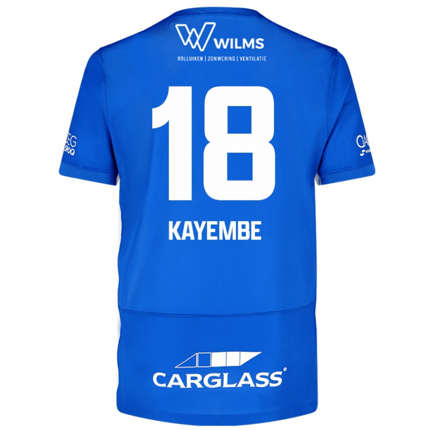 Kinder Fußball Joris Kayembe #18 Blau Heimtrikot Trikot 2024/25 T-Shirt Luxemburg