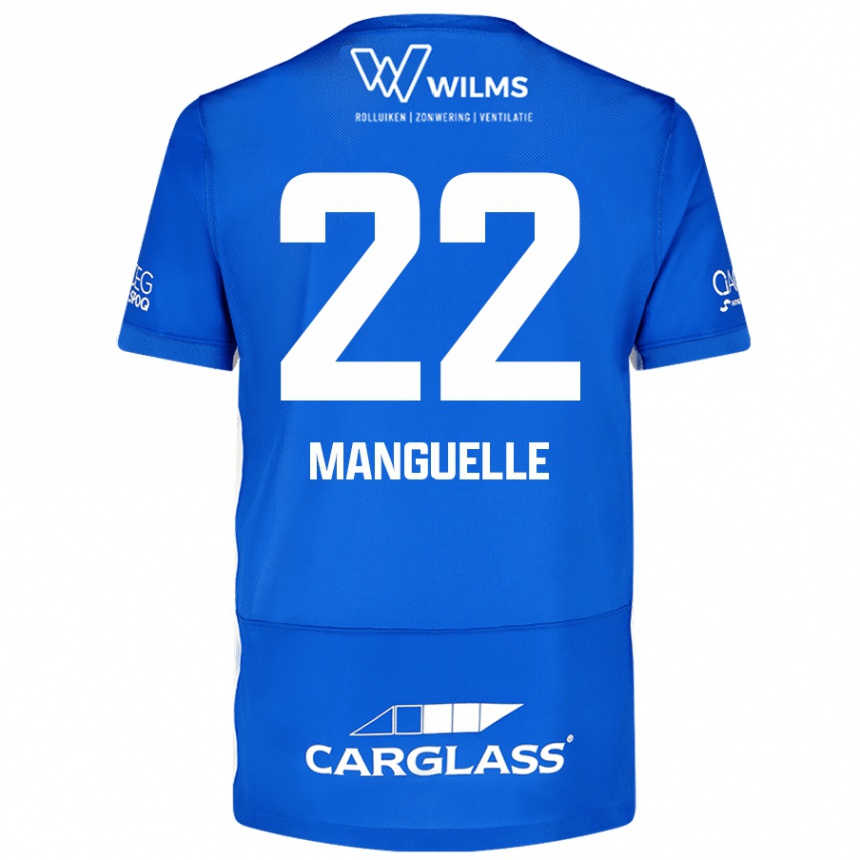 Kinder Fußball Brad Manguelle #22 Blau Heimtrikot Trikot 2024/25 T-Shirt Luxemburg