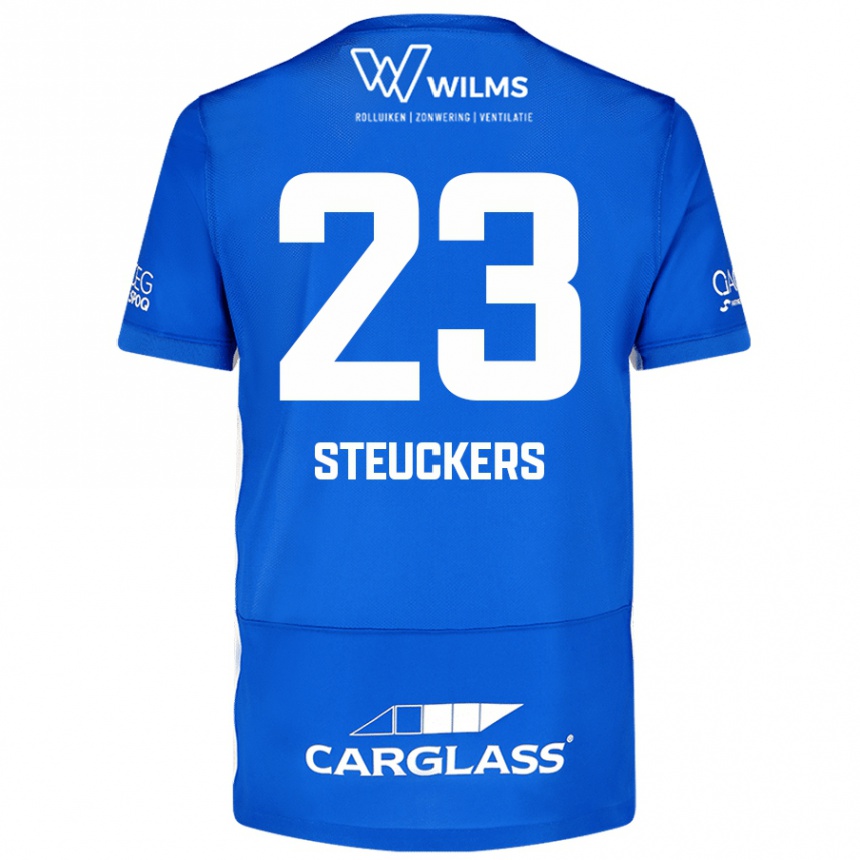 Kinder Fußball Jarne Steuckers #23 Blau Heimtrikot Trikot 2024/25 T-Shirt Luxemburg