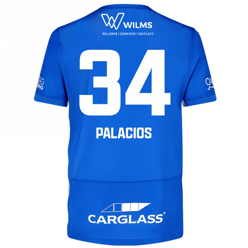 Kinder Fußball Adrián Palacios #34 Blau Heimtrikot Trikot 2024/25 T-Shirt Luxemburg