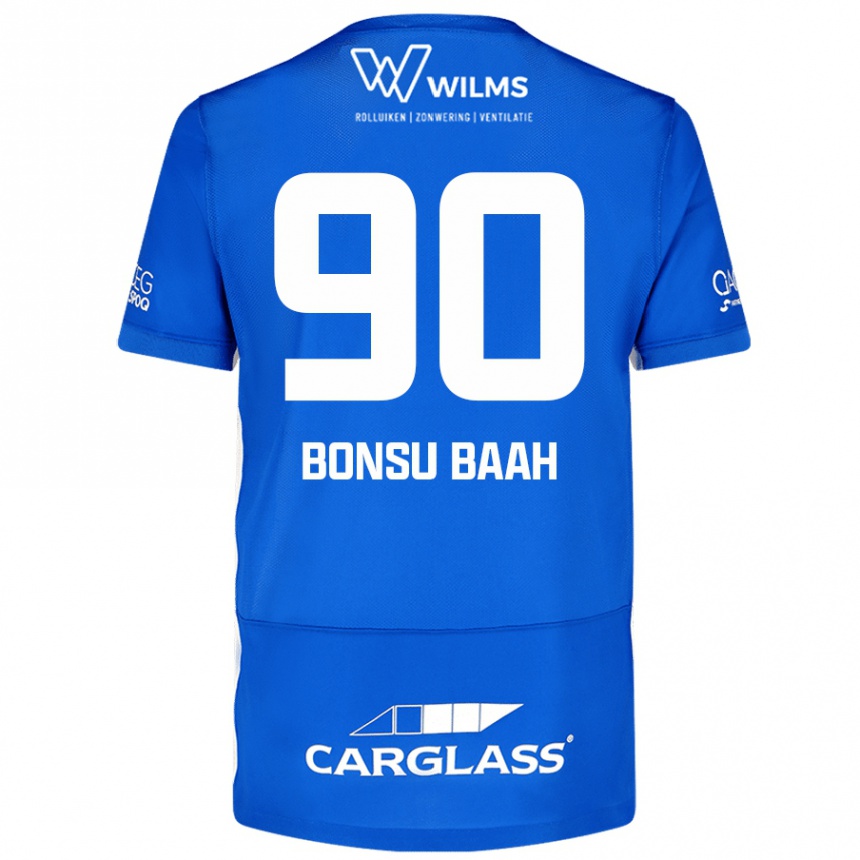 Kinder Fußball Christopher Bonsu Baah #90 Blau Heimtrikot Trikot 2024/25 T-Shirt Luxemburg