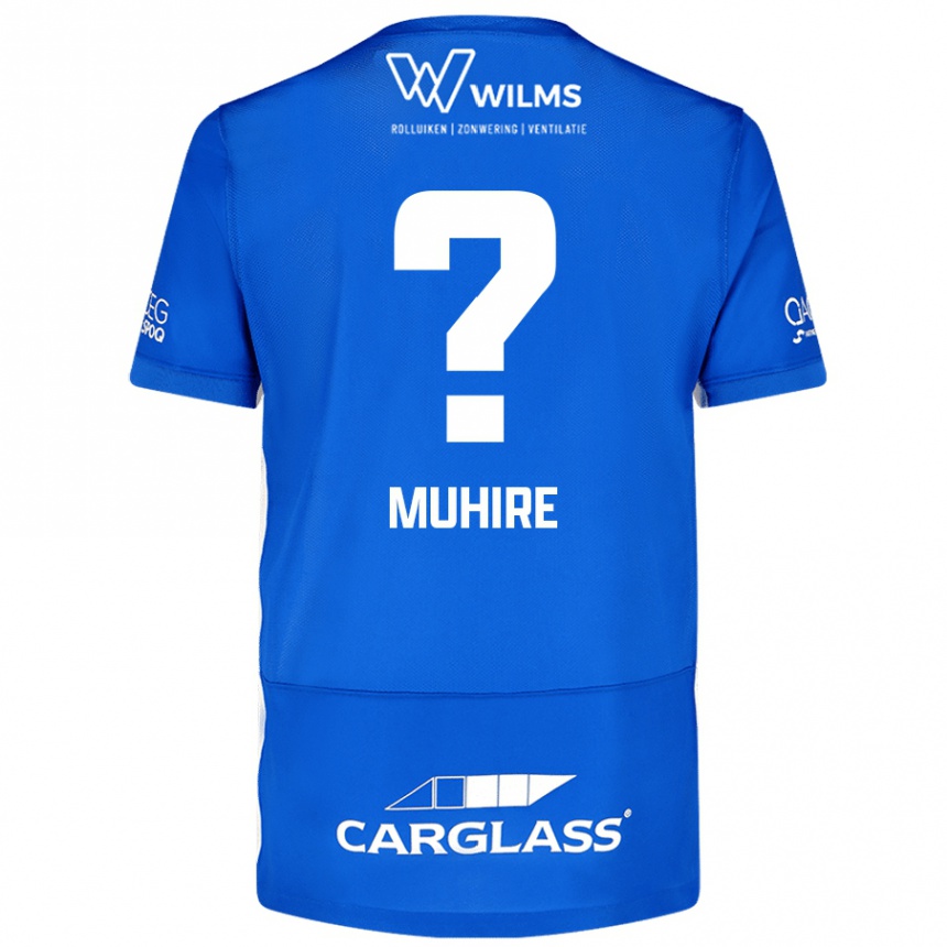 Kinder Fußball Ian-Confiance Muhire #0 Blau Heimtrikot Trikot 2024/25 T-Shirt Luxemburg