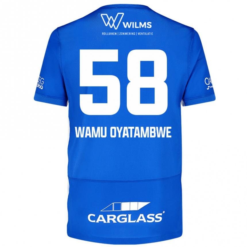 Kinder Fußball Matthias Wamu Oyatambwe #58 Blau Heimtrikot Trikot 2024/25 T-Shirt Luxemburg