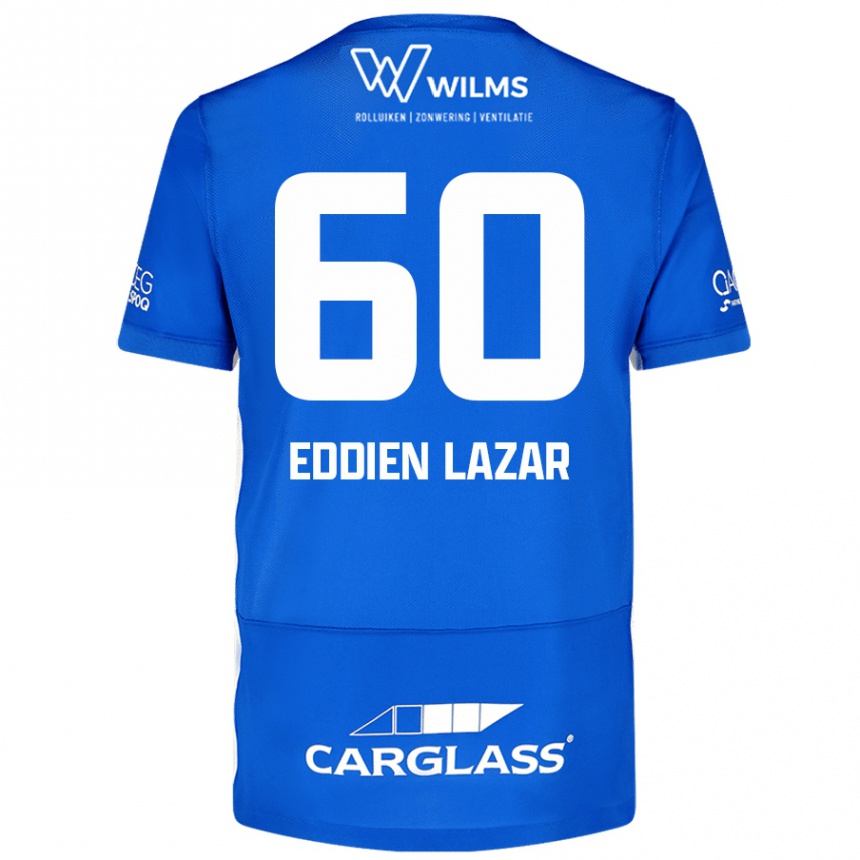 Kinder Fußball Saif Eddien Lazar #60 Blau Heimtrikot Trikot 2024/25 T-Shirt Luxemburg