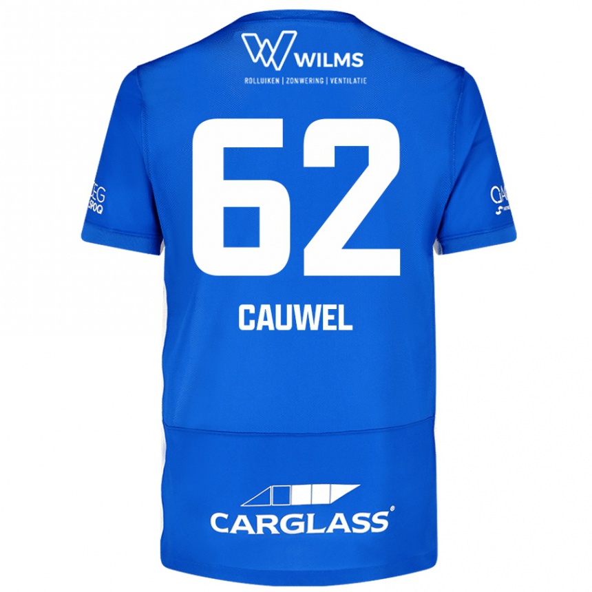 Kinder Fußball Michiel Cauwel #62 Blau Heimtrikot Trikot 2024/25 T-Shirt Luxemburg