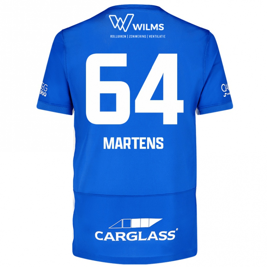 Kinder Fußball Nolan Martens #64 Blau Heimtrikot Trikot 2024/25 T-Shirt Luxemburg