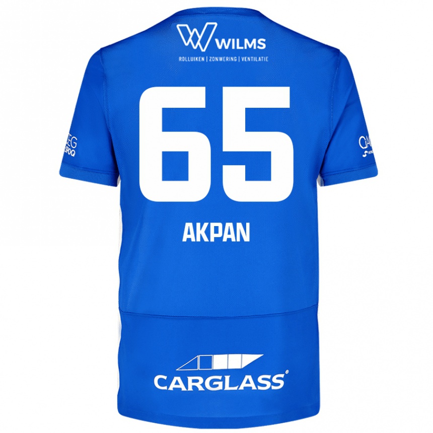 Kinder Fußball Christian Akpan #65 Blau Heimtrikot Trikot 2024/25 T-Shirt Luxemburg