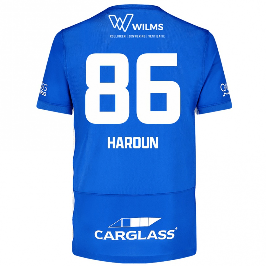 Kinder Fußball Kenan Haroun #86 Blau Heimtrikot Trikot 2024/25 T-Shirt Luxemburg