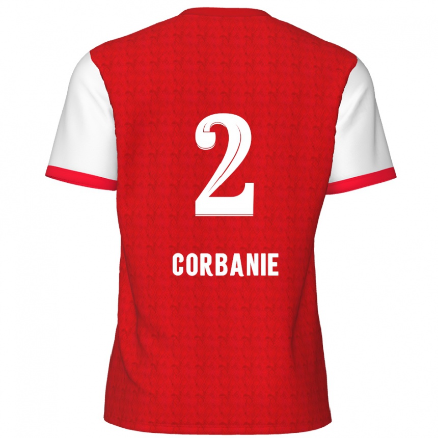 Kinder Fußball Kobe Corbanie #2 Rot Weiß Heimtrikot Trikot 2024/25 T-Shirt Luxemburg