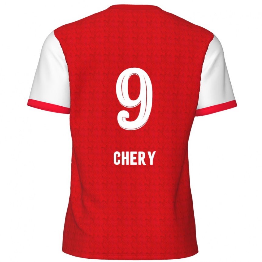 Kinder Fußball Tjaronn Chery #9 Rot Weiß Heimtrikot Trikot 2024/25 T-Shirt Luxemburg