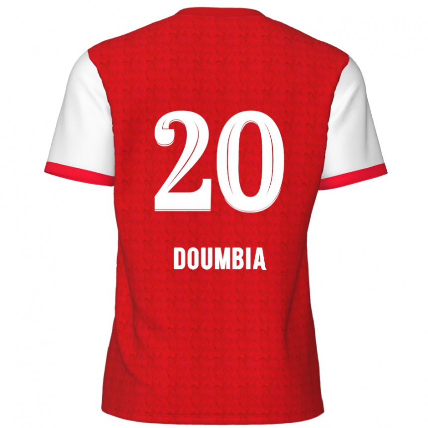 Kinder Fußball Mahamadou Doumbia #20 Rot Weiß Heimtrikot Trikot 2024/25 T-Shirt Luxemburg