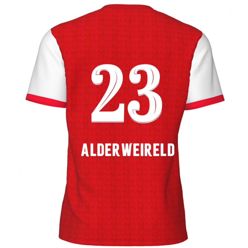 Kinder Fußball Toby Alderweireld #23 Rot Weiß Heimtrikot Trikot 2024/25 T-Shirt Luxemburg