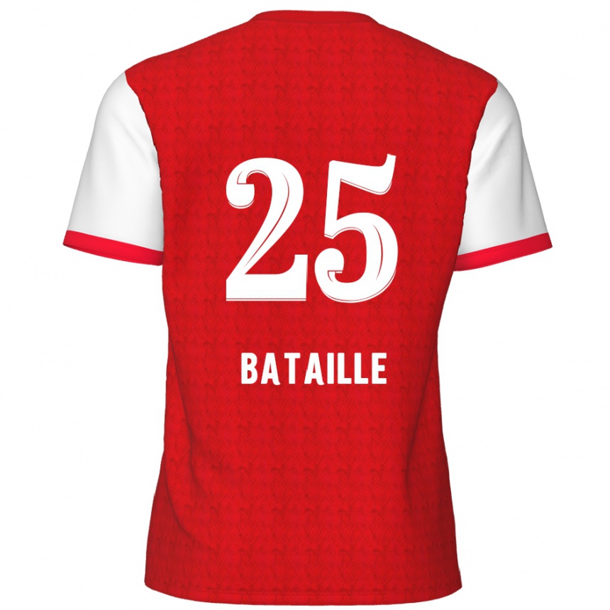 Kinder Fußball Jelle Bataille #25 Rot Weiß Heimtrikot Trikot 2024/25 T-Shirt Luxemburg