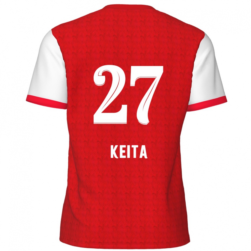 Kinder Fußball Mandela Keita #27 Rot Weiß Heimtrikot Trikot 2024/25 T-Shirt Luxemburg