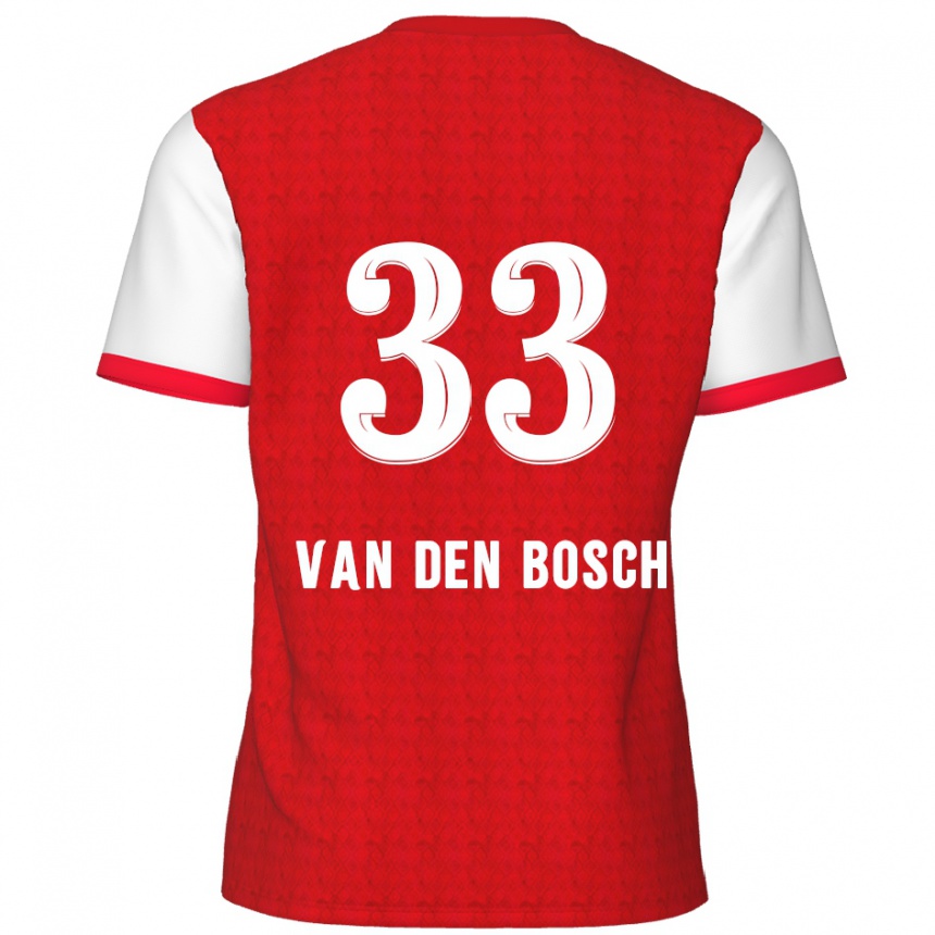 Kinder Fußball Zeno Van Den Bosch #33 Rot Weiß Heimtrikot Trikot 2024/25 T-Shirt Luxemburg