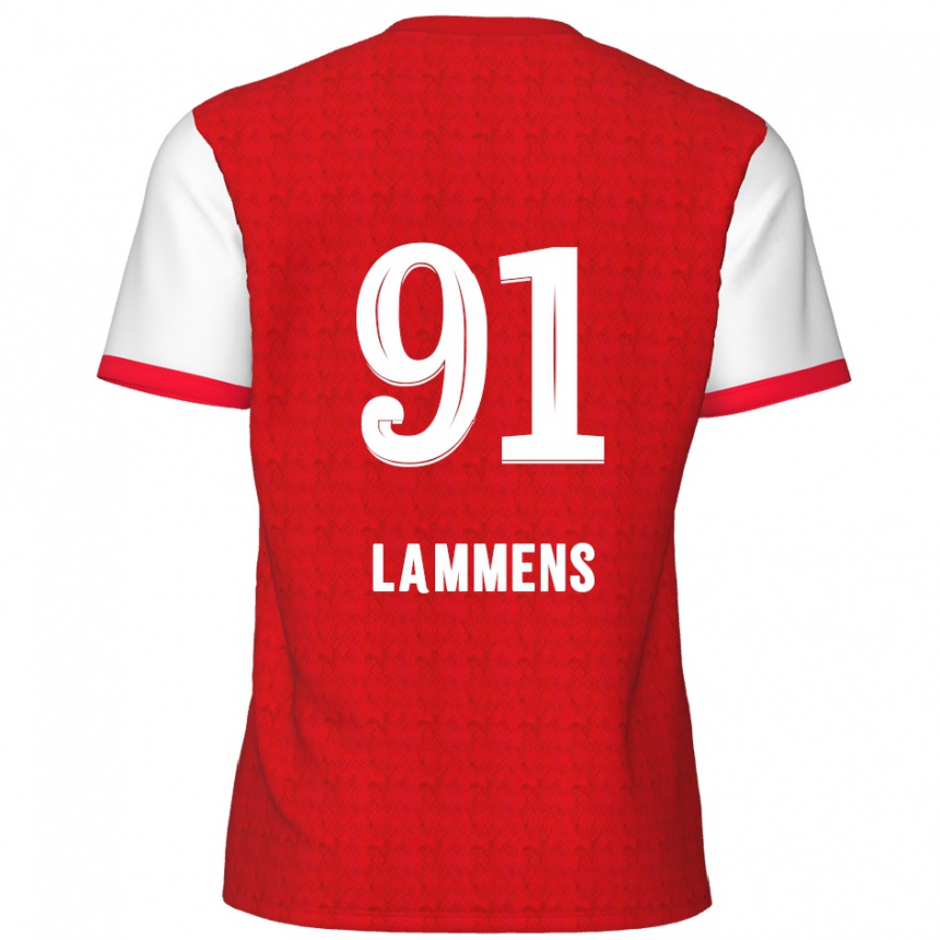 Kinder Fußball Senne Lammens #91 Rot Weiß Heimtrikot Trikot 2024/25 T-Shirt Luxemburg