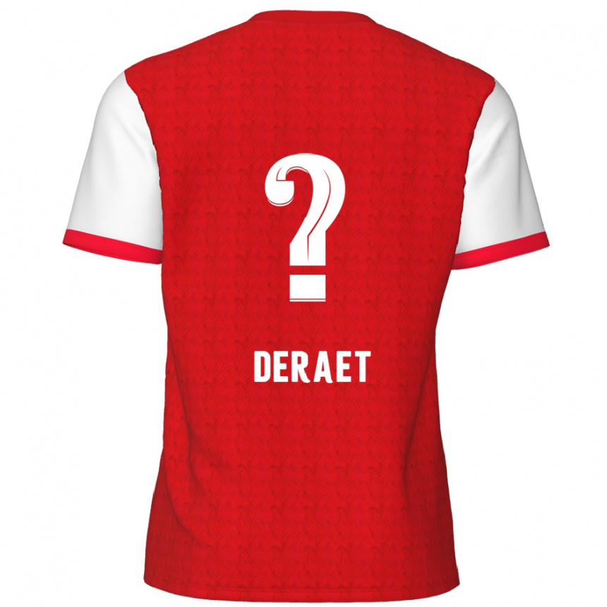 Kinder Fußball Xavi Deraet #0 Rot Weiß Heimtrikot Trikot 2024/25 T-Shirt Luxemburg