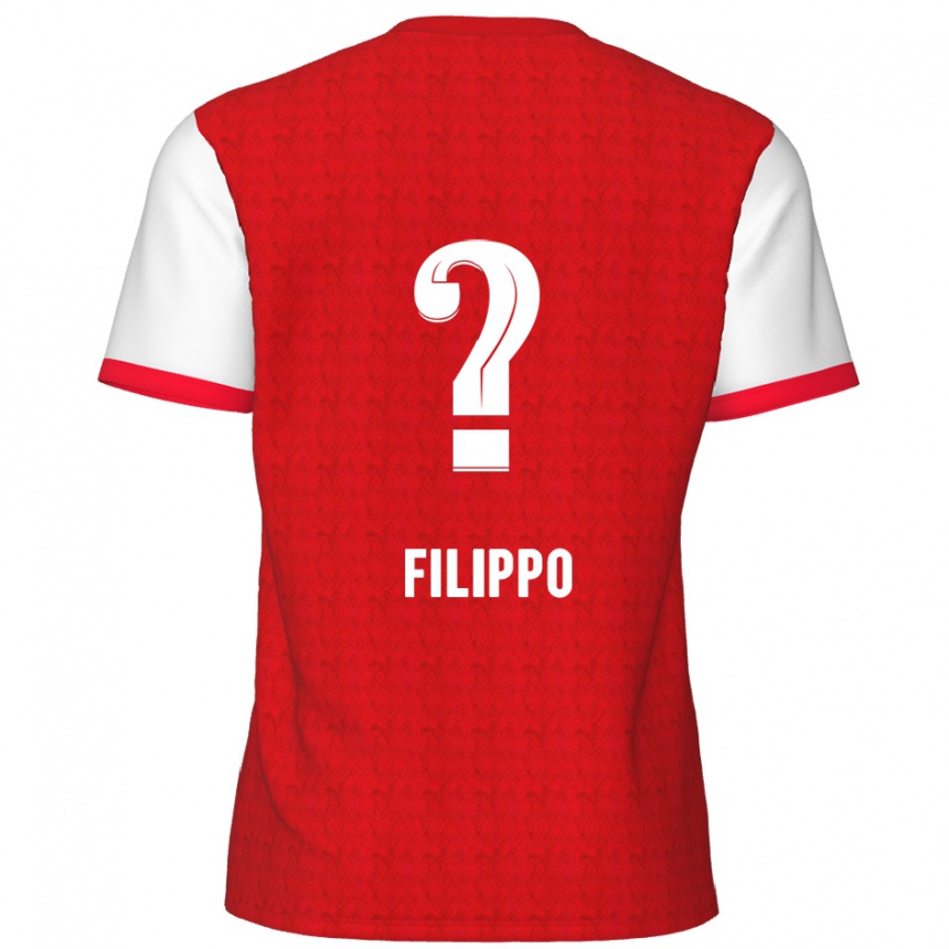 Kinder Fußball Niels Filippo #0 Rot Weiß Heimtrikot Trikot 2024/25 T-Shirt Luxemburg