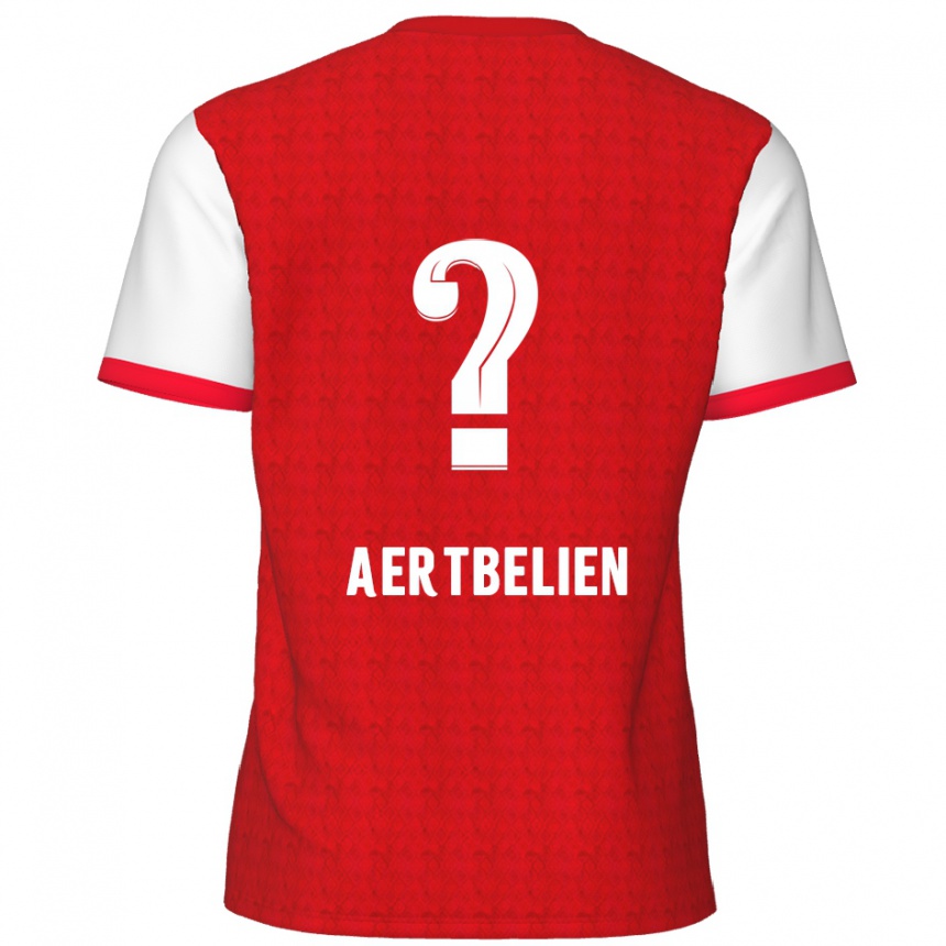 Kinder Fußball Lukas Aertbeliën #0 Rot Weiß Heimtrikot Trikot 2024/25 T-Shirt Luxemburg