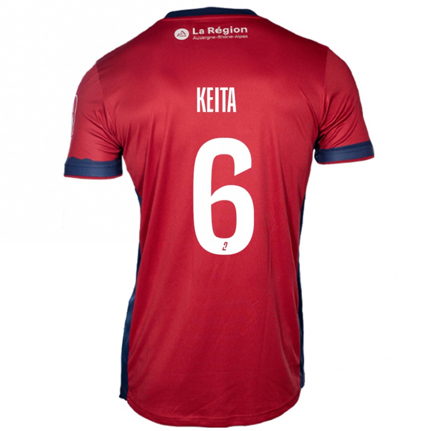 Kinder Fußball Habib Keïta #6 Hellburgunderrot Heimtrikot Trikot 2024/25 T-Shirt Luxemburg