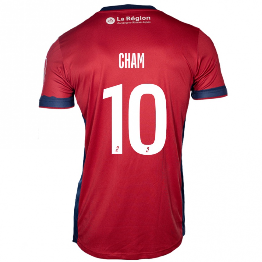 Kinder Fußball Muhammed Cham #10 Hellburgunderrot Heimtrikot Trikot 2024/25 T-Shirt Luxemburg