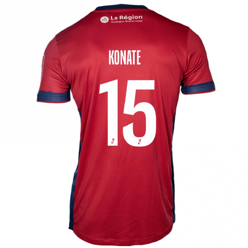 Kinder Fußball Cheick Oumar Konaté #15 Hellburgunderrot Heimtrikot Trikot 2024/25 T-Shirt Luxemburg