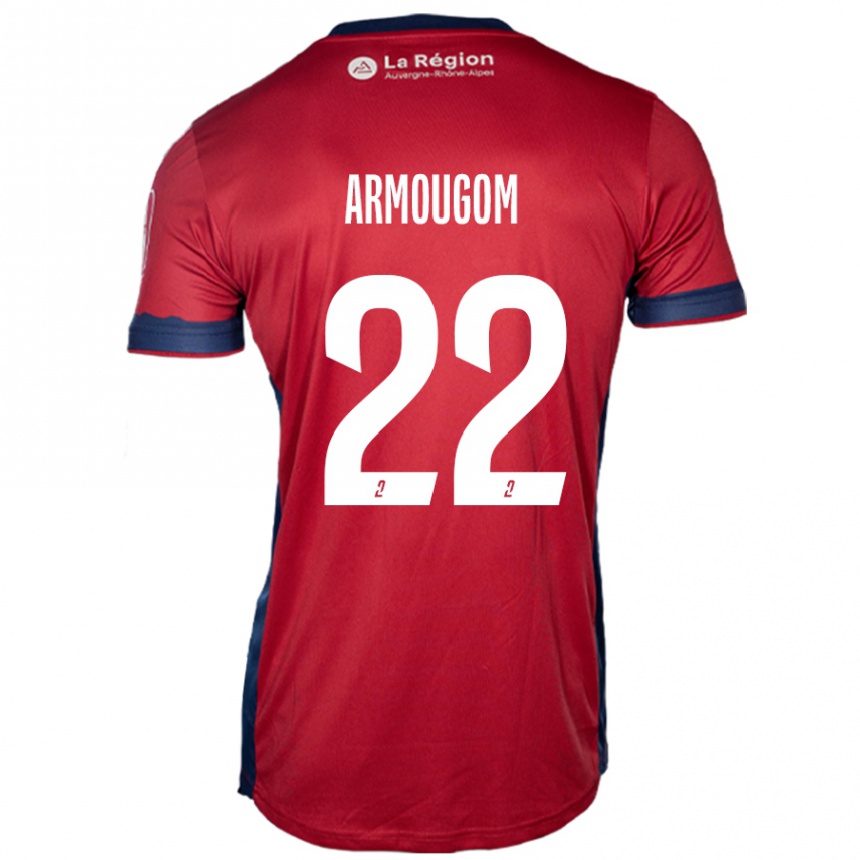 Kinder Fußball Yoël Armougom #22 Hellburgunderrot Heimtrikot Trikot 2024/25 T-Shirt Luxemburg