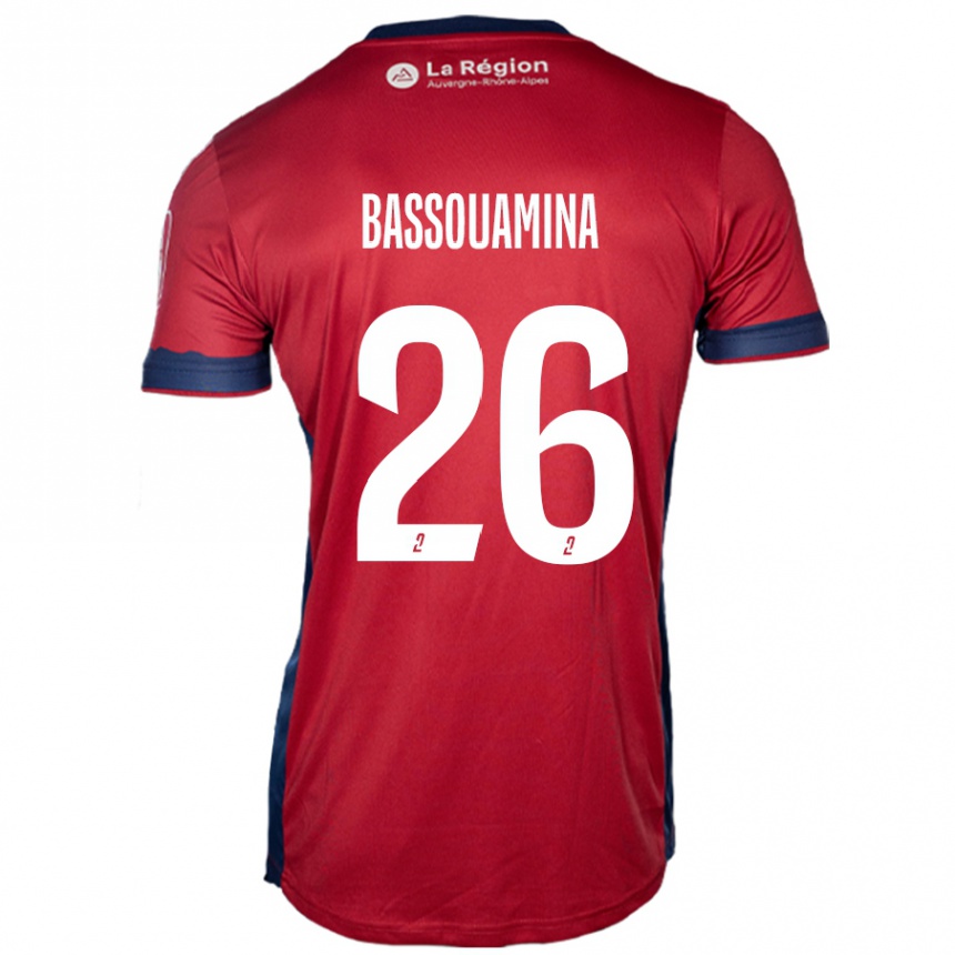 Kinder Fußball Mons Bassouamina #26 Hellburgunderrot Heimtrikot Trikot 2024/25 T-Shirt Luxemburg