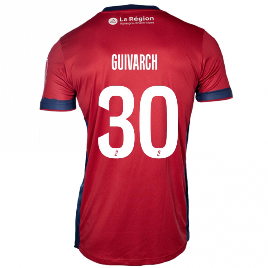 Kinder Fußball Théo Guivarch #30 Hellburgunderrot Heimtrikot Trikot 2024/25 T-Shirt Luxemburg