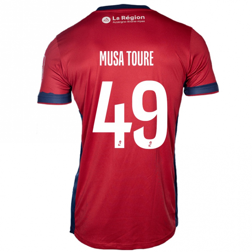 Kinder Fußball Musa Toure #49 Hellburgunderrot Heimtrikot Trikot 2024/25 T-Shirt Luxemburg