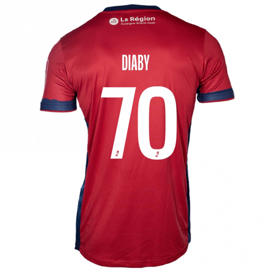 Kinder Fußball Yadaly Diaby #70 Hellburgunderrot Heimtrikot Trikot 2024/25 T-Shirt Luxemburg