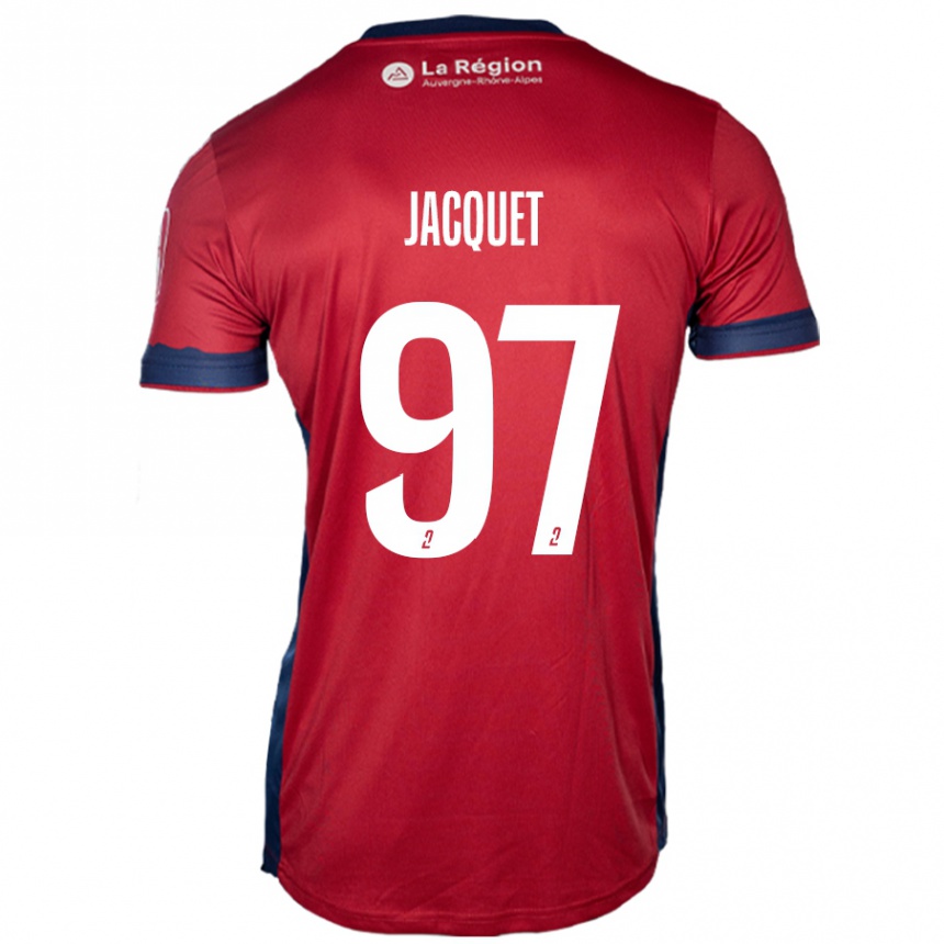 Kinder Fußball Jérémy Jacquet #97 Hellburgunderrot Heimtrikot Trikot 2024/25 T-Shirt Luxemburg