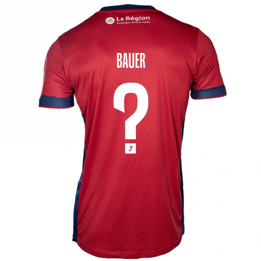 Kinder Fußball Hugo Bauer #0 Hellburgunderrot Heimtrikot Trikot 2024/25 T-Shirt Luxemburg