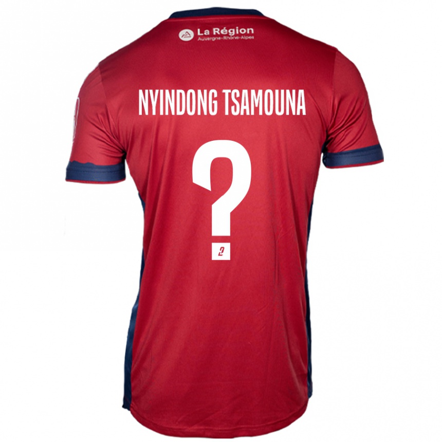 Kinder Fußball Jean Nyindong Tsamouna #0 Hellburgunderrot Heimtrikot Trikot 2024/25 T-Shirt Luxemburg