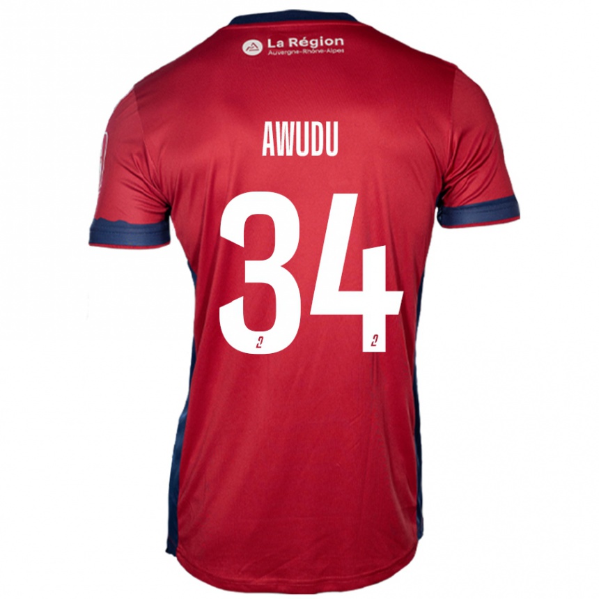 Kinder Fußball Sumaila Awudu #34 Hellburgunderrot Heimtrikot Trikot 2024/25 T-Shirt Luxemburg