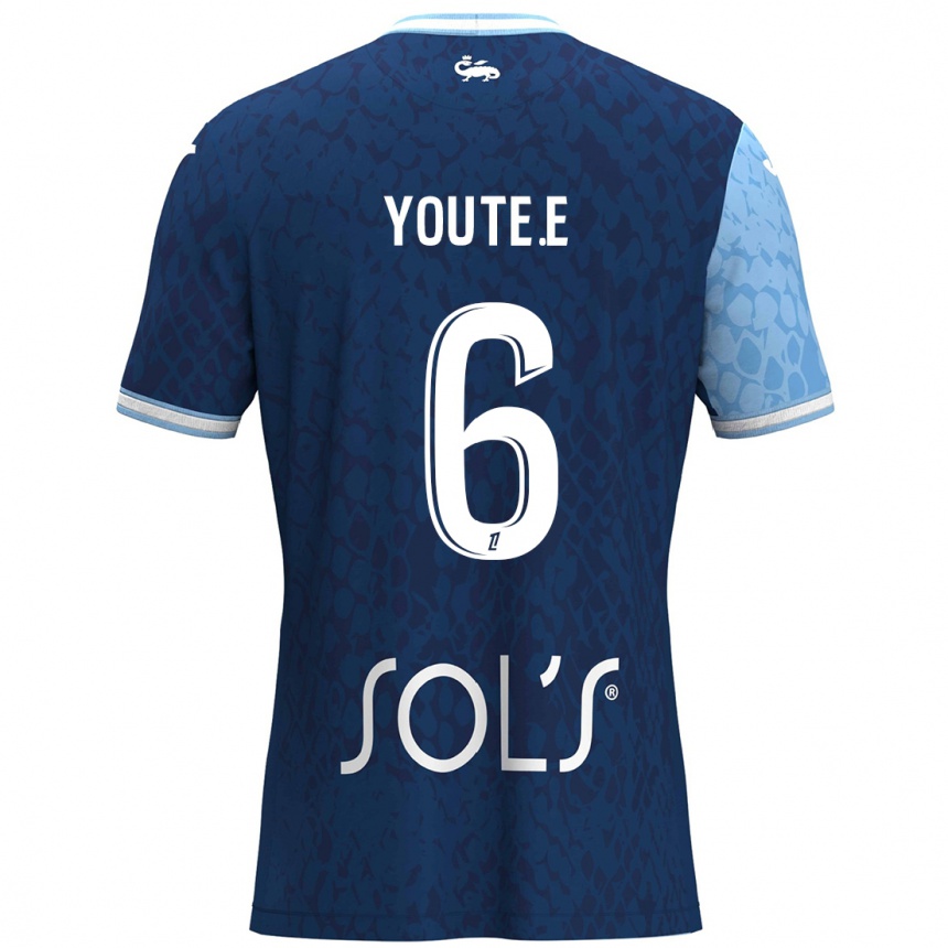 Kinder Fußball Étienne Youté Kinkoué #6 Himmelblau Dunkelblau Heimtrikot Trikot 2024/25 T-Shirt Luxemburg