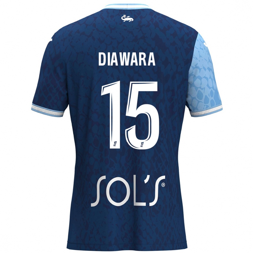 Kinder Fußball Kandet Diawara #15 Himmelblau Dunkelblau Heimtrikot Trikot 2024/25 T-Shirt Luxemburg