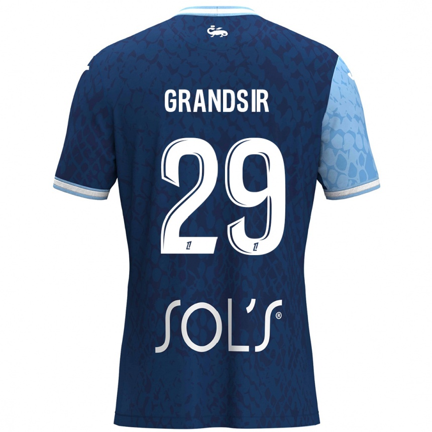 Kinder Fußball Samuel Grandsir #29 Himmelblau Dunkelblau Heimtrikot Trikot 2024/25 T-Shirt Luxemburg